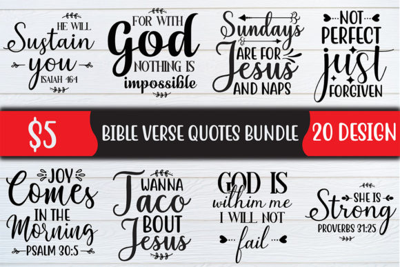 Bible Verse Quotes SVG Bundle: Design-Ready Bundles