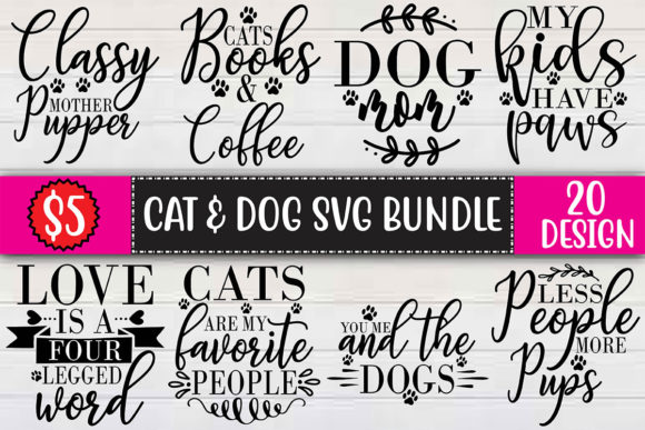 Cat Dog SVG Bundle: Playful Design Bundles for Real Projects