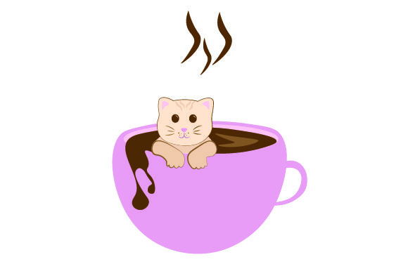 CAT in COFFEE CUP