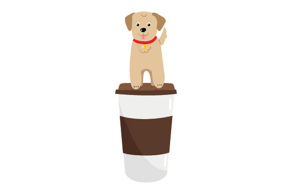 Dog Sitting on Coffee Cup: Crafts & Animals Design