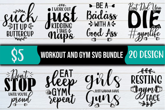 Workout Gym SVG Bundles for Real Design Projects